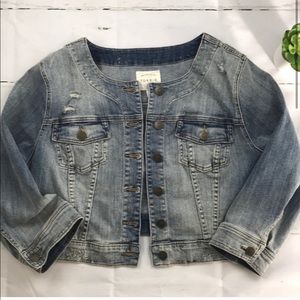 Torrid Distressed Cropped Denim Jacket